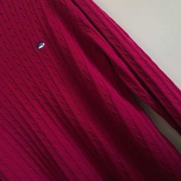 Southern Tide Raspberry Cotton Top V-Neck Cable Top Small to Medium NEW pink - Picture 4 of 4
